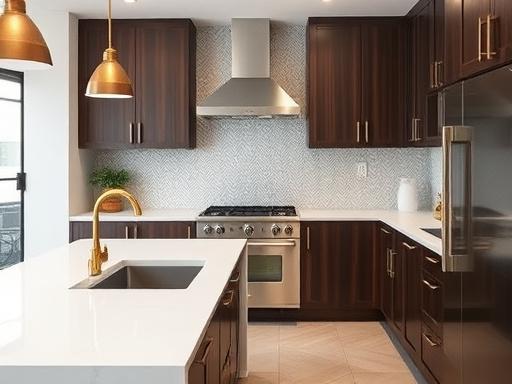 Wet kitchen refit with quartz top and stainless trim